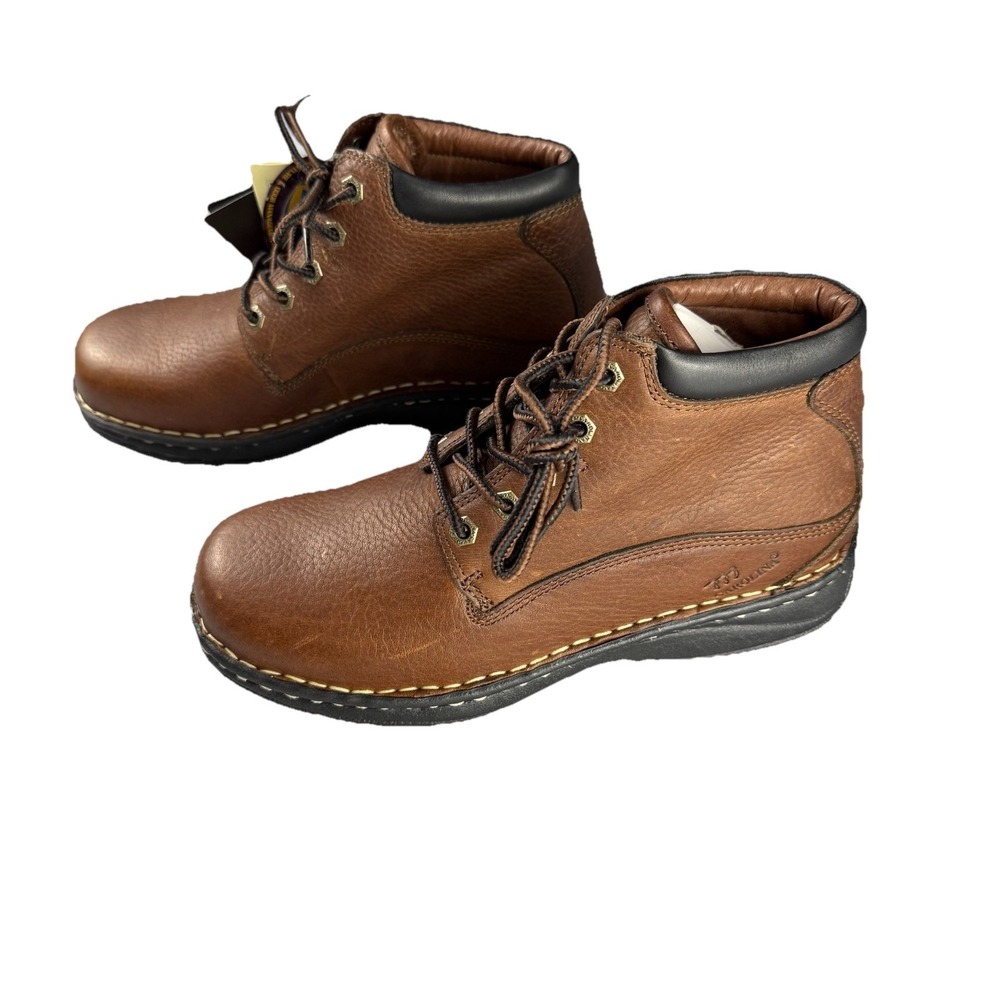 Carolina Boots Women's Non Slip Chukka Work Vibram Brown Leather Lace Up CA11211